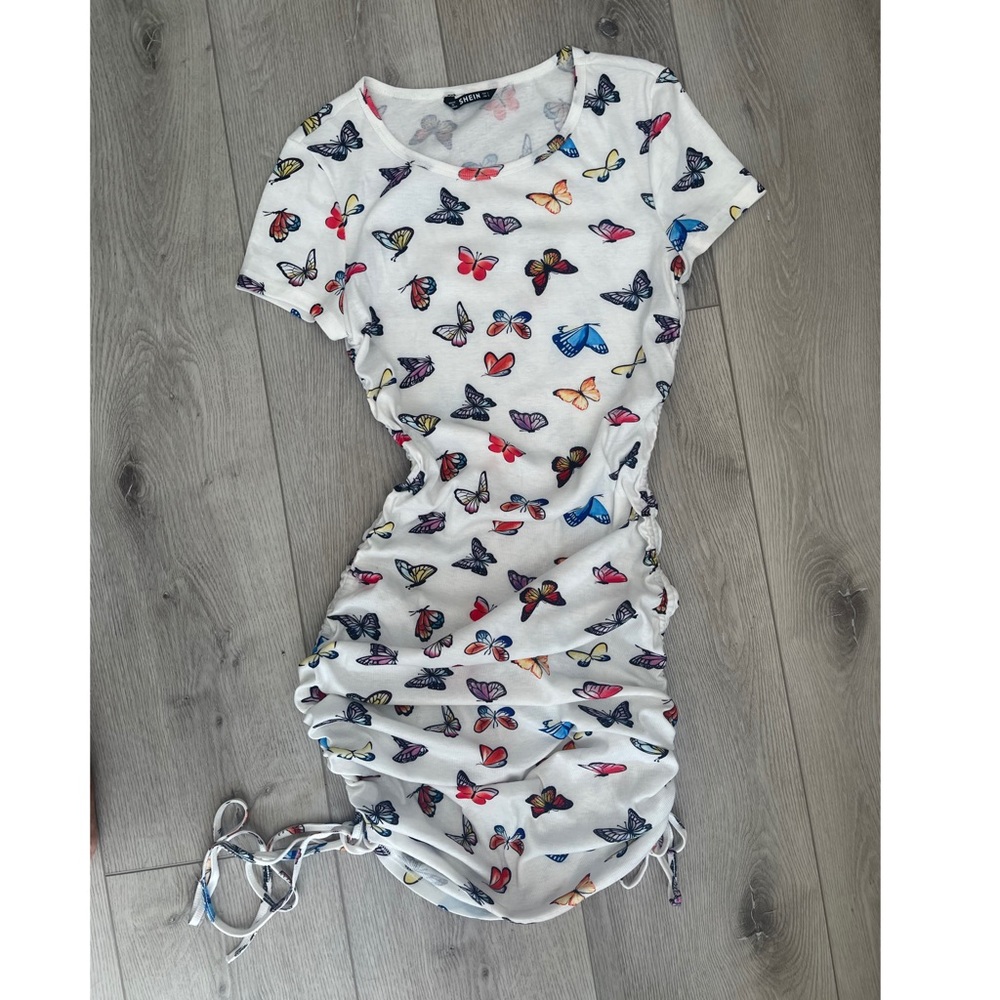 SHEIN Butterfly Print T-Shirt Dress